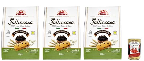 Di Leo Biscotti come Fattincasa con gocce di cioccolato, Kekse als hausgemachtes mit Schokoladenchips, biscuits 3x 500g + Italian Gourmet polpa 400g von Italian Gourmet E.R.