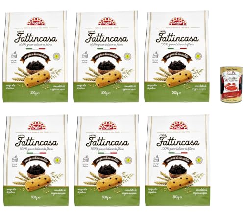 Di Leo Biscotti come Fattincasa con gocce di cioccolato, Kekse als hausgemachtes mit Schokoladenchips, biscuits 6x 500g + Italian Gourmet polpa 400g von Italian Gourmet E.R.