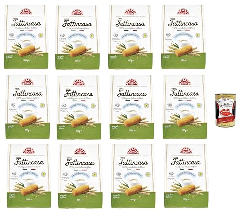 Di Leo Biscotti come Fattincasa con latte fresco italiano, Kekse als hausgemachtes mit mit frischer italienischer Milch, biscuits 12x 500g + Italian Gourmet polpa 400g von Italian Gourmet E.R.