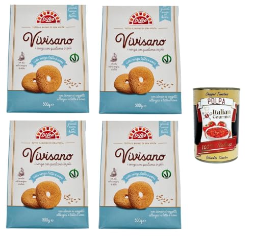 Di Leo VIvisano Bisconti Senza Latte e Uova Milch- und eifreie Kekse von VIvisano 4x500gr+ Italian Gourmet polpa 400g von Italian Gourmet E.R.