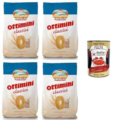 Divella Biscotti Ottimini Classici Klassische Optimini-Kekse 4x400gr +Italian Gourmet polpa 400g von Italian Gourmet E.R.