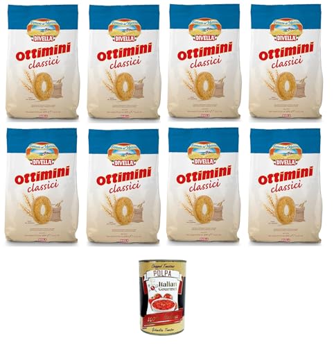 Divella Biscotti Ottimini Classici Klassische Ottimini-Kekse 8x400gr +Italian Gourmet polpa 400g von Italian Gourmet E.R.