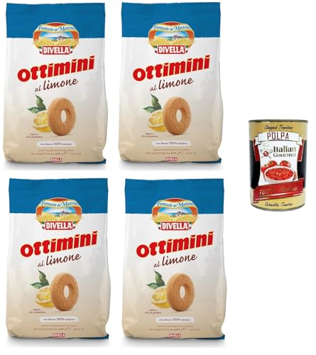 Divella Ottimini biscotti al Limone Zitronenkekse 4x400gr +Italian Gourmet polpa 400g von Italian Gourmet E.R.