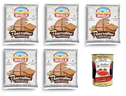 Divella Pancrostino con Farina Integrale Pancrostini mit Vollkornmehl 5x250gr + Italian Gourmet polpa 400g von Italian Gourmet E.R.