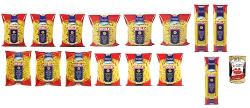 Divella Pasta Testpaket Spaghetti Ristorante - Elicoidali - Mista - Ditali - Penne Ziti Rigate,Italienische Nudeln aus Hartweizengrieß, 15x 500g + Italian Gourmet polpa 400g von Italian Gourmet E.R.