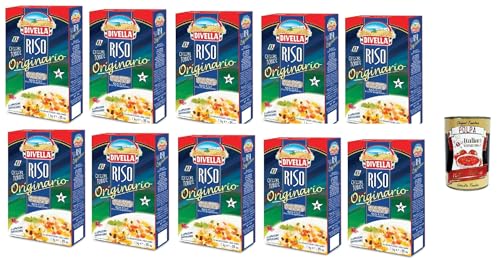 Divella Riso Originario,Runde Reiskörner, italienischer Reis, ideal für traditionelle Rezepte, 10x 1kg Vakuumverpackung + Italian Gourmet polpa 400g von Italian Gourmet E.R.