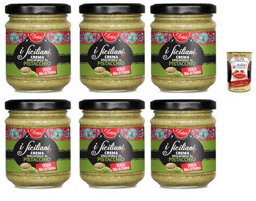 Dolgam I Siciliani Crema Spalmabile al Pistacchio Pistazien Streichfähige Creme Pistazien-Streichcreme Pistachio spreadable cream 6x 200g Frei von Palmöl Glutenfrei + Italian Gourmet polpa 400g von Italian Gourmet E.R.