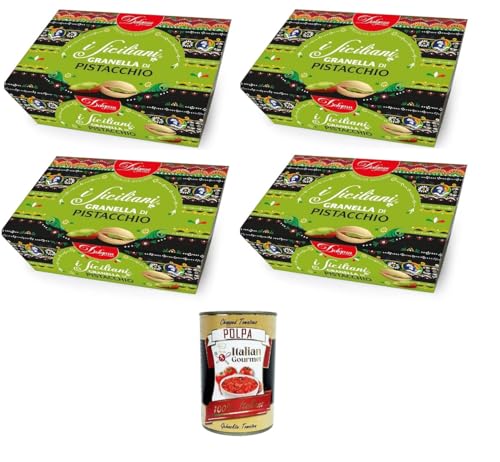 Dolgam- I Siciliani Granella di Pistacchio Das sizilianische Pistazien-Granella 4x100gr + Italian Gourmet polpa 400g von Italian Gourmet E.R.