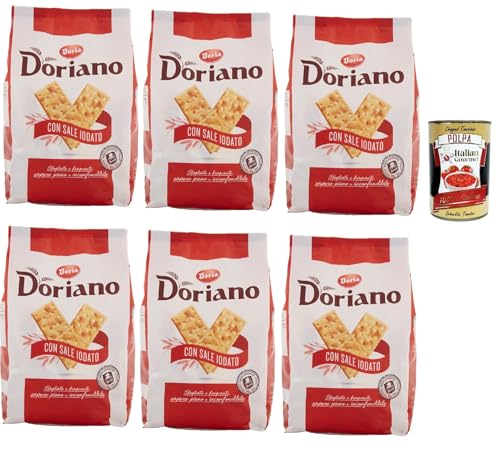 Doria Cracker Doriano con Sale Iodato, Crackers salati Salzgebäck gesalzen kekse gebäck 6x 700 g + Italian Gourmet polpa 400g von Italian Gourmet E.R.