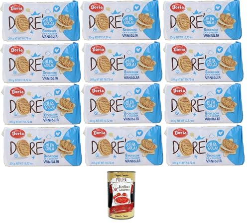 Doria - Dorè Doricrem Gusto Vaniglia confezione da 8 porzioni Dorè Doricrem Vanillegeschmack Packung mit 8 Portionen 12x304gr + Italian Gourmet polpa 400g von Italian Gourmet E.R.