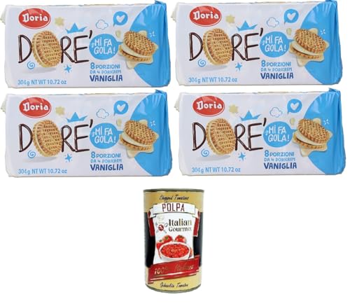 Doria - Dorè Doricrem Gusto Vaniglia confezione da 8 porzioni Dorè Doricrem Vanillegeschmack Packung mit 8 Portionen 4x304gr + Italian Gourmet polpa 400g von Italian Gourmet E.R.