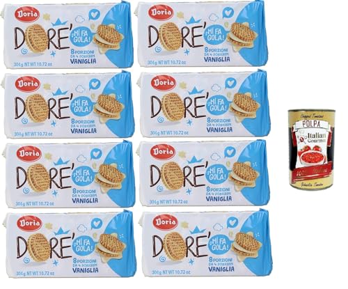 Doria - Dorè Doricrem Gusto Vaniglia confezione da 8 porzioni Dorè Doricrem Vanillegeschmack Packung mit 8 Portionen 8x304gr + Italian Gourmet polpa 400g von Italian Gourmet E.R.