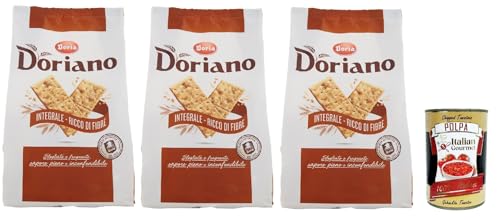 Doria Doriano Crackers Integrali Vollkorn Salzgebäck gesalzen kekse 3x 700 g + Italian Gourmet polpa 400g von Italian Gourmet E.R.