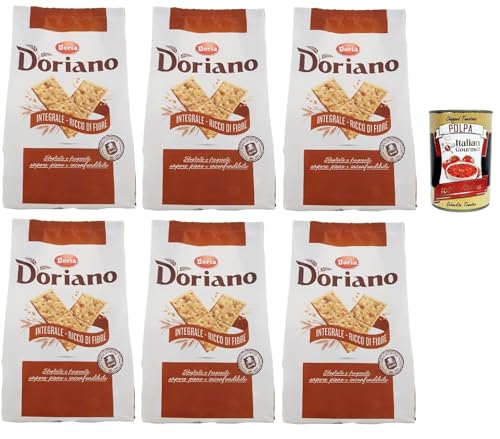 Doria Doriano Crackers Integrali Vollkorn Salzgebäck gesalzen kekse 6x 700 g + Italian Gourmet polpa 400g von Italian Gourmet E.R.