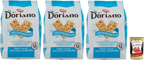 Doria Doriano Crackers a basso contenuto di sale, ohne Salzkörner Salzgebäck gesalzen kekse, 3x 700 g + Italian Gourmet polpa 400g von Italian Gourmet E.R.