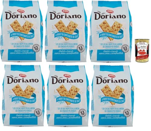 Doria Doriano Crackers a basso contenuto di sale, ohne Salzkörner Salzgebäck gesalzen kekse, 6x 700 g + Italian Gourmet polpa 400g von Italian Gourmet E.R.