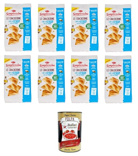 Doria Semplicissimi le Crackerine Chips di Pane Pita con Sale Marino Pita Bread Crackerine Chips mit Meersalz sind ganz einfach 8x90 g + Italian Gourmet Polpa di Pomodoro 400g von Italian Gourmet E.R.