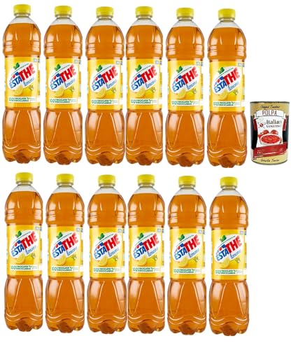 ESTATHE Eistee Zitrone, The' Limone Einweg PET-Flasche 12x 1,5l Tea The Erfrischungsgetränk, lemon iced tea + Italian Gourmet polpa 400g von Italian Gourmet E.R.