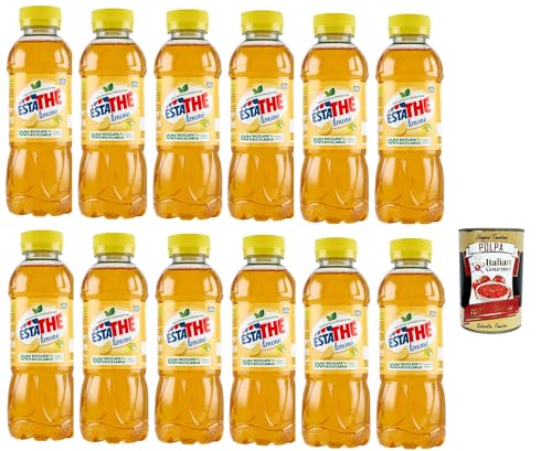 ESTATHE Eistee Zitrone, The' Limone Einweg PET-Flasche 12x 400ml Tea The Erfrischungsgetränk, lemon iced tea + Italian Gourmet polpa 400g von Italian Gourmet E.R.