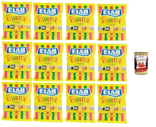 Elah Assortite Toffee La caramella classica Mou, Die Italienisch Klassische Milch Mou Süßigkeiten, bonbons lollies, 12x 150 g + Italian Gourmet polpa 400g von Italian Gourmet E.R.