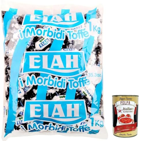 Elah Mentaliqurizia, novecento, caramella Toffee Süßigkeiten, Pyperite Mint und Lakritze, bonbons, lollies 1kg + Italian Gourmet polpa 400g von Italian Gourmet E.R.