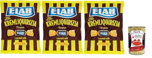 Elah Toffè Kremliquirizia, Milch und Lakritze Toffee, Süßigkeiten bonbons lollies 3x 150g + Italian Gourmet polpa 400g von Italian Gourmet E.R.