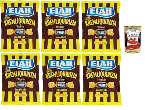 Elah Toffè Kremliquirizia, Milch und Lakritze Toffee, Süßigkeiten bonbons lollies 6x 150g + Italian Gourmet polpa 400g von Italian Gourmet E.R.