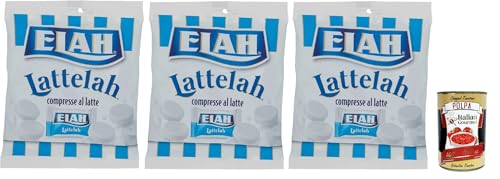 Elah caramelle Lattelah, Süßigkeiten Milchbonbons gefüllt mit Milch und Magerjoghurt 3x 100g + Italian Gourmet polpa 400g von Italian Gourmet E.R.