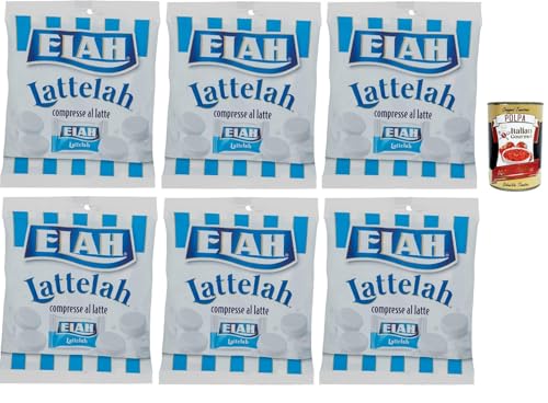 Elah caramelle Lattelah, Süßigkeiten Milchbonbons gefüllt mit Milch und Magerjoghurt 6x 100g + Italian Gourmet polpa 400g von Italian Gourmet E.R.