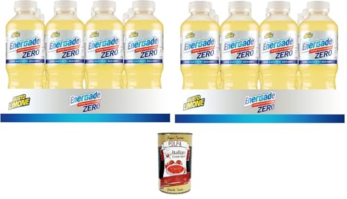 Energade ZERO LEMON Geschmack – durstlöschendes Sportergänzungsmittel, ohne Zuckerzusatz, 24 x 500 ml + Italian Gourmet polpa 400g von Italian Gourmet E.R.