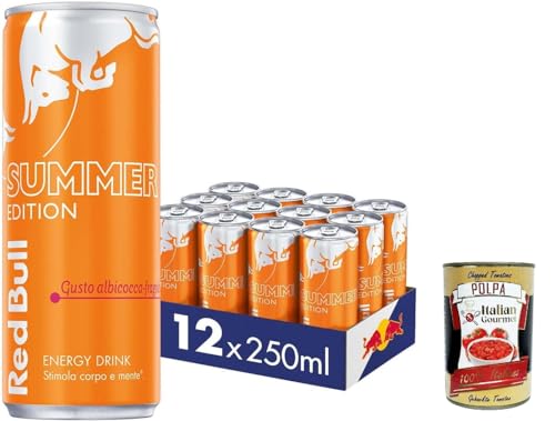 Energy Drink, Aprikosen-Erdbeer-Geschmack, 12 x 250 ml+ Italian Gourmet polpa 400g von Italian Gourmet E.R.