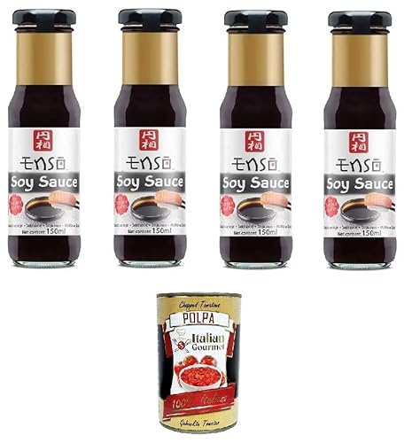 Enso Salsa di Soia Sojasauce 4x150 ml + Italian Gourmet Polpa di Pomodoro 400g von Italian Gourmet E.R.