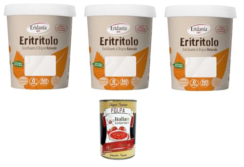 Eridania Eritritolo, Dolcificante di Origine Naturale, Sostituto dello Zucchero, Erythritol, Süßstoff natürlichen Ursprungs, Zuckerersatz, 3x270gr + Italian Gourmet polpa 400g von Italian Gourmet E.R.