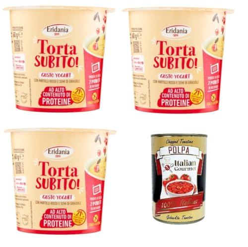 Eridania Torta Subito! Gusto Yogurt Joghurtgeschmack mit Preiselbeeren und Sonnenblumenkernen 3x60 g+ Italian Gourmet polpa 400gr von Italian Gourmet E.R.