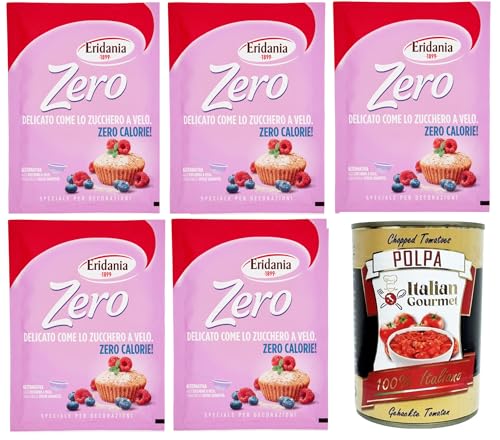 Eridania Zero Delicato Come lo Zucchero a Velo Zero Delicate Like Puderzucker 5x80 g+ Italian Gourmet polpa 400g von Italian Gourmet E.R.