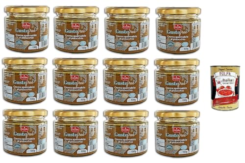 Etna-Gusto Free Pistazienaufstrich GLUTENFREI – LAKTOSEFREI – VEGANES PRODUKT 12x 190gr + Italian Gourmet polpa 400g von Italian Gourmet E.R.