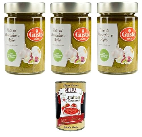 Etna Patè di Pistacchio e Aglio Pistazien-Knoblauch-Paté 3x 190gr + Italian Gourmet polpa 400g von Italian Gourmet E.R.