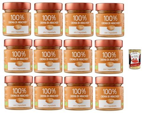 Eurocompany, Crema Spalmabile 100% Di Arachidi, Brotaufstrich creme 100% Erdnüsse, Nur eine Zutat, 12x 175g + Italian Gourmet polpa 400g von Italian Gourmet E.R.