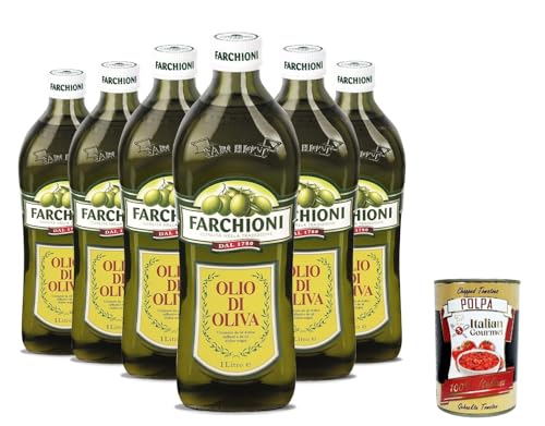 FARCHIONI Olio di Oliva Classico, Olivenöl, bestehend aus raffinierten Olivenölen und nativen Olivenölen, 6x 1 LT + Italian Gourmet polpa 400g von Italian Gourmet E.R.