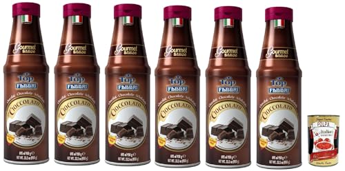 Fabbri Topping sauce Cioccolato, Schokolade für Eis, Desserts und Kaffee 6x 950g Gluten-frei gebrauchsfertige Sauce + Italian Gourmet polpa 400g von Italian Gourmet E.R.