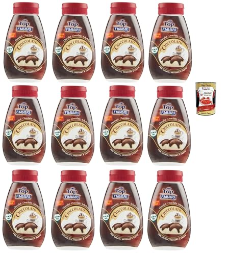 Fabbri Topping sauce Cioccolato Schokolade für Eis, Desserts und Kaffee 12x 225g Gluten-frei gebrauchsfertige Sauce + Italian Gourmet polpa 400g von Italian Gourmet E.R.