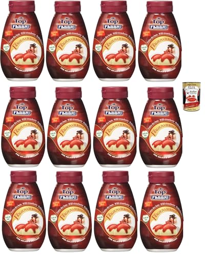 Fabbri Topping sauce Frutti di bosco, Beeren für Eis, Desserts und Kaffee 12x 225g Gluten-frei gebrauchsfertige Sauce + Italian Gourmet polpa 400g von Italian Gourmet E.R.