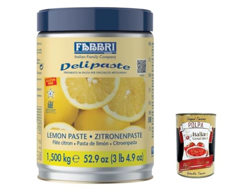 Fabbri Zitronenpaste limone, Produkt in Pasta basiert auf Zitronensaft zu Geschmackscreme und Cremes und erstellen Sie originelle Desserts. 1.5 Kg + Italian Gourmet polpa 400g von Italian Gourmet E.R.