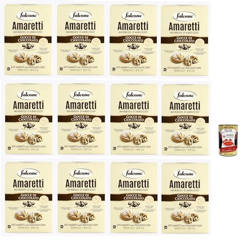 Falcone Amaretti Morbidi d´Abruzzo al cioccolato 'Amaretti Schokolade', Traditionelle italienische Kekse, 12x 170 g + Italian Gourmet polpa 400g von Italian Gourmet E.R.