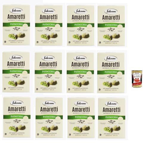 Falcone Amaretti Morbidi d´Abruzzo al pistacchio 'Amaretti Pistachio', Traditionelle italienische Kekse, 12x 170 g + Italian Gourmet polpa 400g von Italian Gourmet E.R.