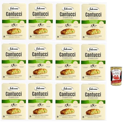 Falcone Cantucci al Pistacchio e Cedro, Kekse mit Pistazien Ceder-Zitrone aus Italien, insgesamt Gebäckstücke, 12x 200g + Italian Gourmet polpa 400g von Italian Gourmet E.R.