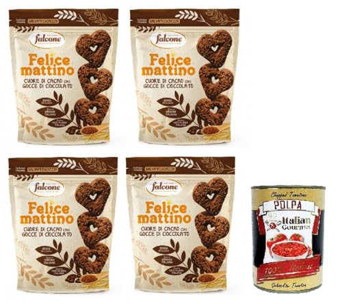 Falcone-Cuore di Cacao con gocce di cioccolato Kakaoherz mit Schokoladenstückchen 4x500gr + Italian Gourmet polpa 400g von Italian Gourmet E.R.