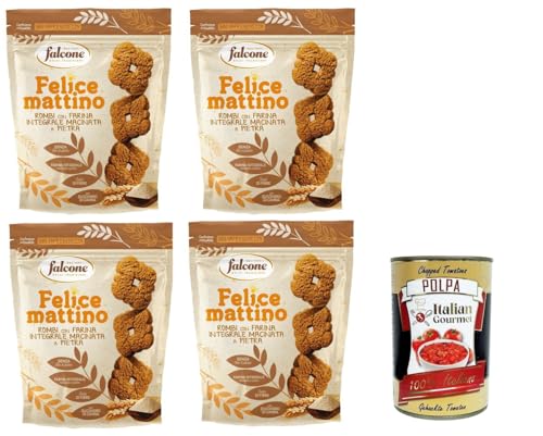 Falcone Rombi con farina integrale mit steingemahlenem Vollkornmehl 4x500ml+ Italian Gourmet polpa 400g von Italian Gourmet E.R.