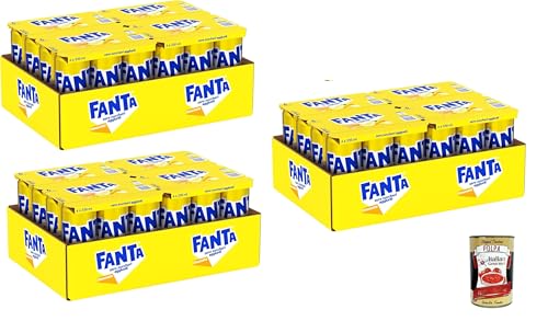 Fanta Zero Zuccheri Gusto Limone, mit Syrakus-Zitronensaft, ohne Zuckerzusatz und Konservierungsstoffe, 100 % recycelbare Dose, erfrischender Geschmack – 72 x 330 ml + Italian Gourmet polpa 400g von Italian Gourmet E.R.