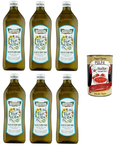 Farchioni Fior Di Vita verschiedene Samenöle Omega 3 6 9 und Vitamin E 6x1lt+ Italian Gourmet Polpa di Pomodoro 400g von Italian Gourmet E.R.